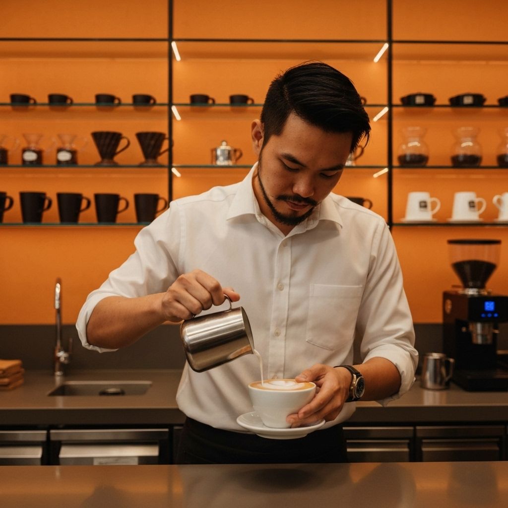 Barista kahve hazırlıyor